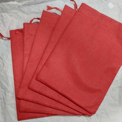 کیسه پارچه ای کنفی قرمز ۲۴ در ۳۰ (5 تایی )