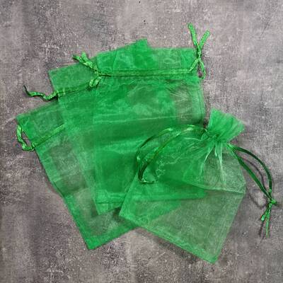 کیسه حریر سبز سایز 10 در 15